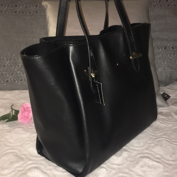 INC “HAILI TOTE”, BLACK FAUX LEATHER - Picture 3 of 15